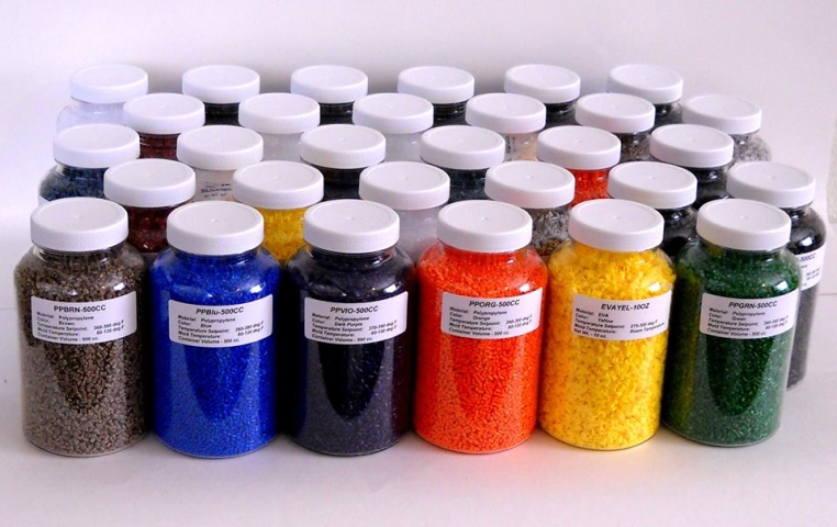 Jars of Plastic Pellets for Injection Molding